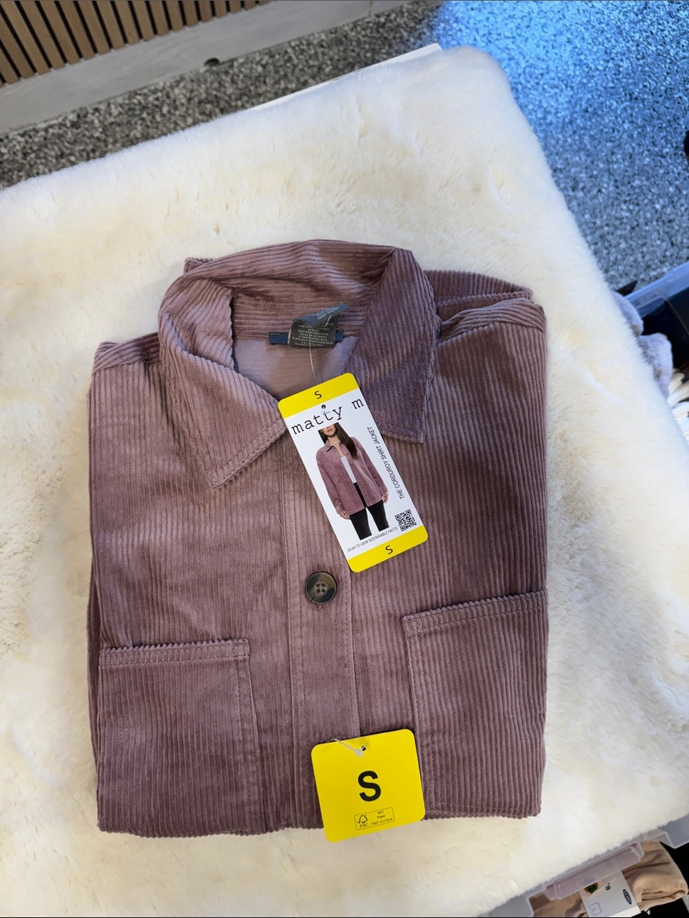 Matty M Mauve Corduroy Button-Up Shacket